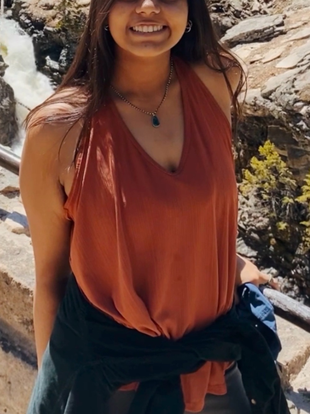 Free People Rust Halter Tank Top